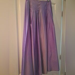 Vintage Lavender, Silk, Pleated, Circle, Maxi Skirt